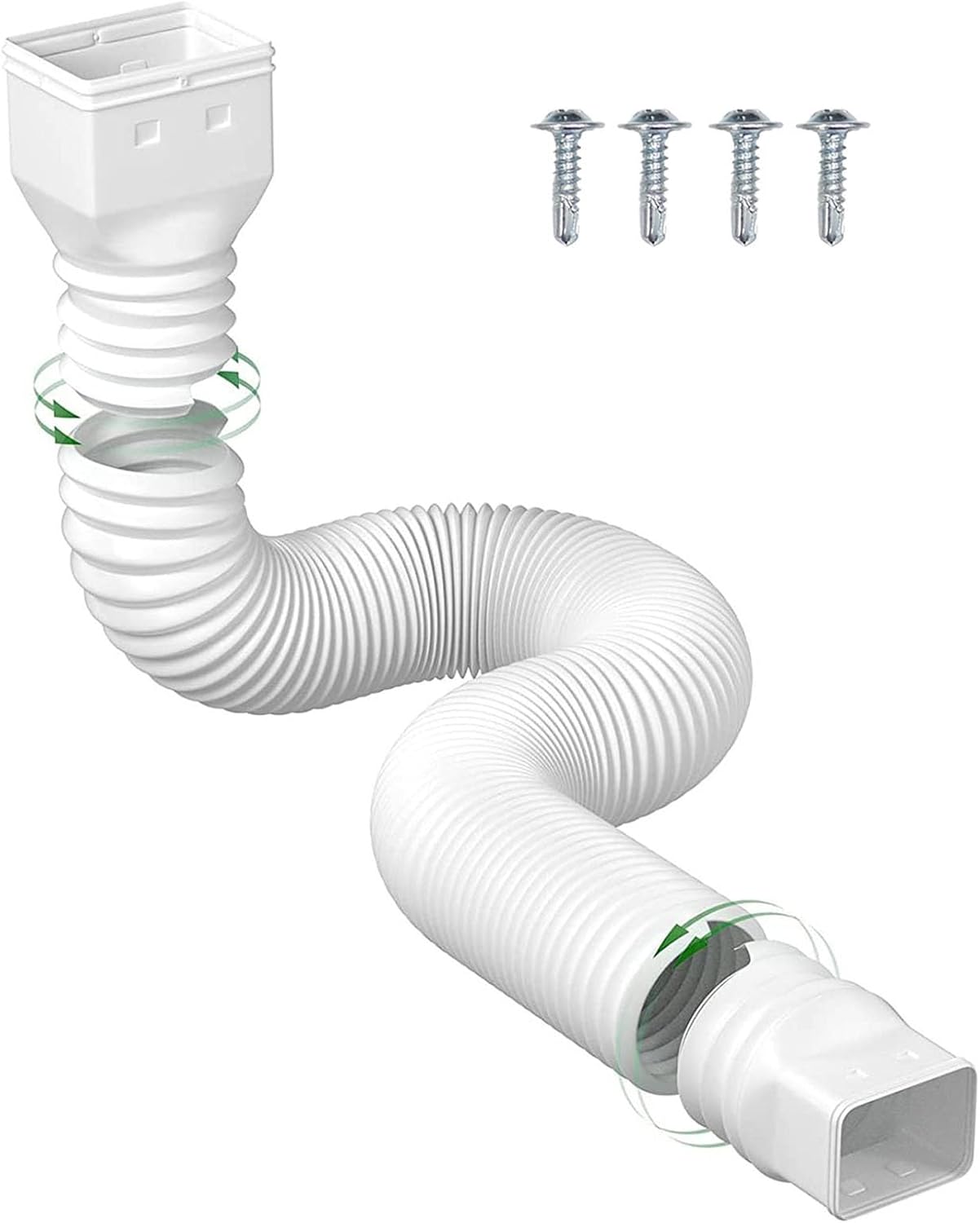 Rallonge De Tuyau De Descente, Raccord De Gouttière Flexible Pour Tuyau D'Évacuation Des Eaux Pluviales (blanc) 1,5 M (dans Un Diamètre De 110)