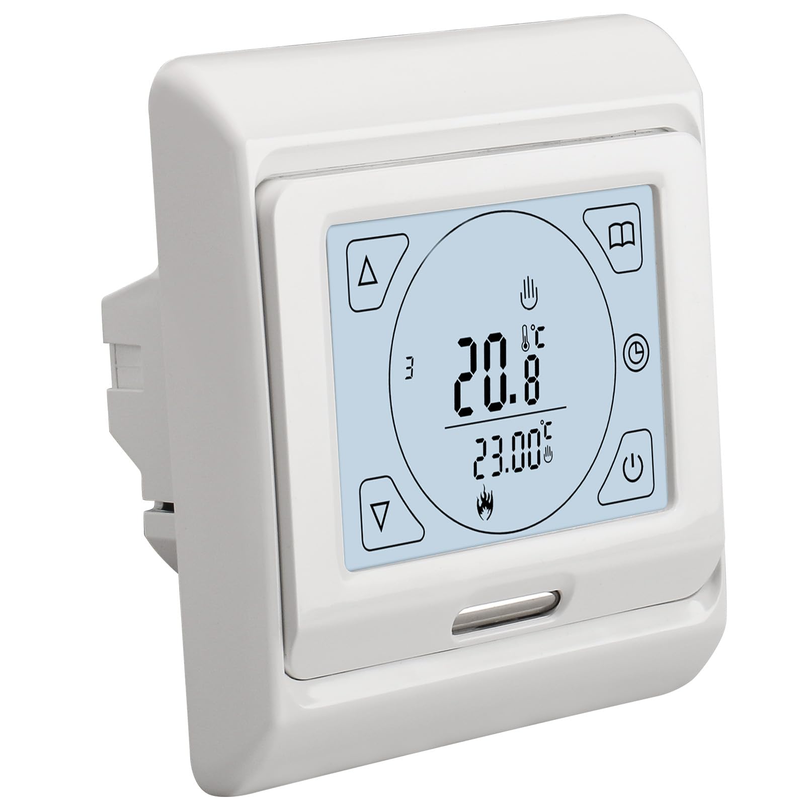 Thermostat D'Ambiance Wg809 Programmable 7 Jours,écran Lcd,ac230v 16a,pour Chauffage Au Sol Électrique,blanc