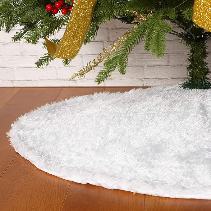 Jupe De Sapin De Noël, Décorations De Noël Blanches Pour Sapin De 1,5 M