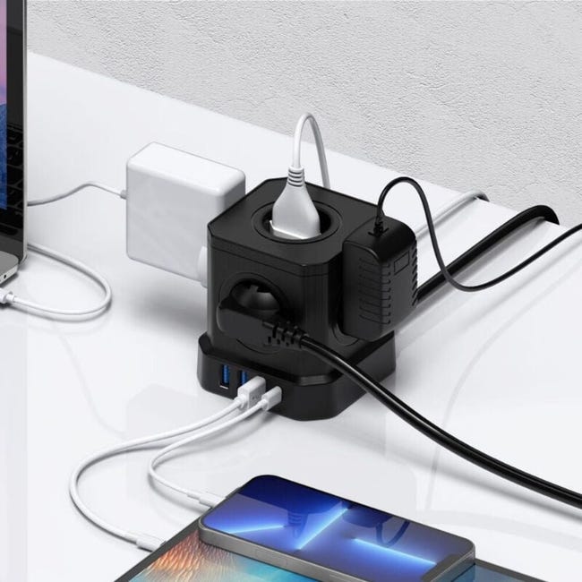 Bloc Multiprises 3 Prises 2p+t Et 2 Usb (câble 1,5m) - Blanc - Schneider (sku Produit : 95097088 Sku Offre : 25226dy16)