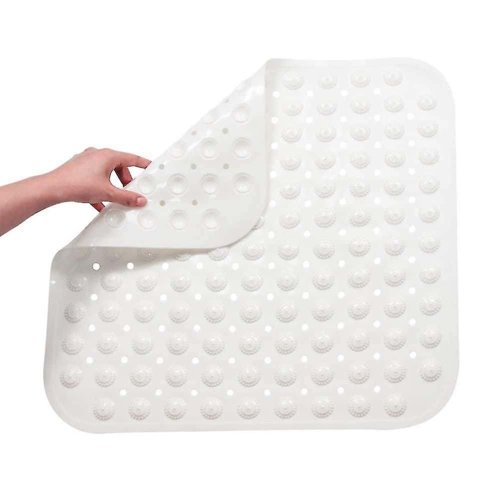 Tapis De Douche De Bain Antidérapant En Pvc Avec Ventouses, Tapis De Massage Blanc