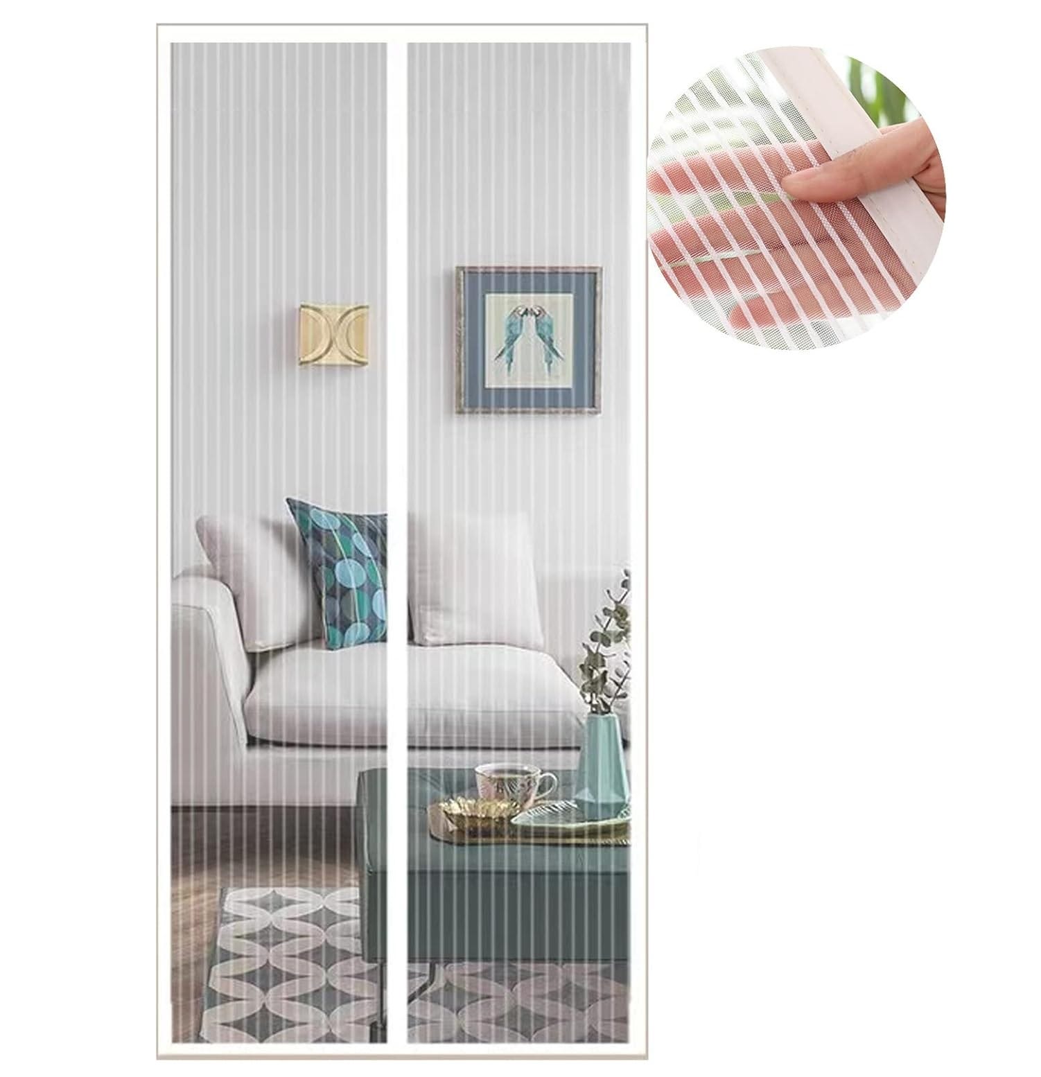 Magnétique Moustiquaire Pour Porte 80x190 Cm Blanc