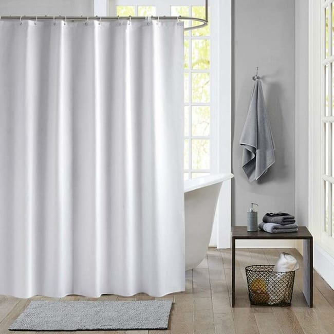 Rideau De Douche Blanc Imperméable Et Anti-moisissure, Accessoires Pour La Maison Avec Œillets Antirouille Et Crochets Pour Rideaux 200 × 240 Cm (sku Produit : 95216777 Sku Offre : Lehuamwj1488)