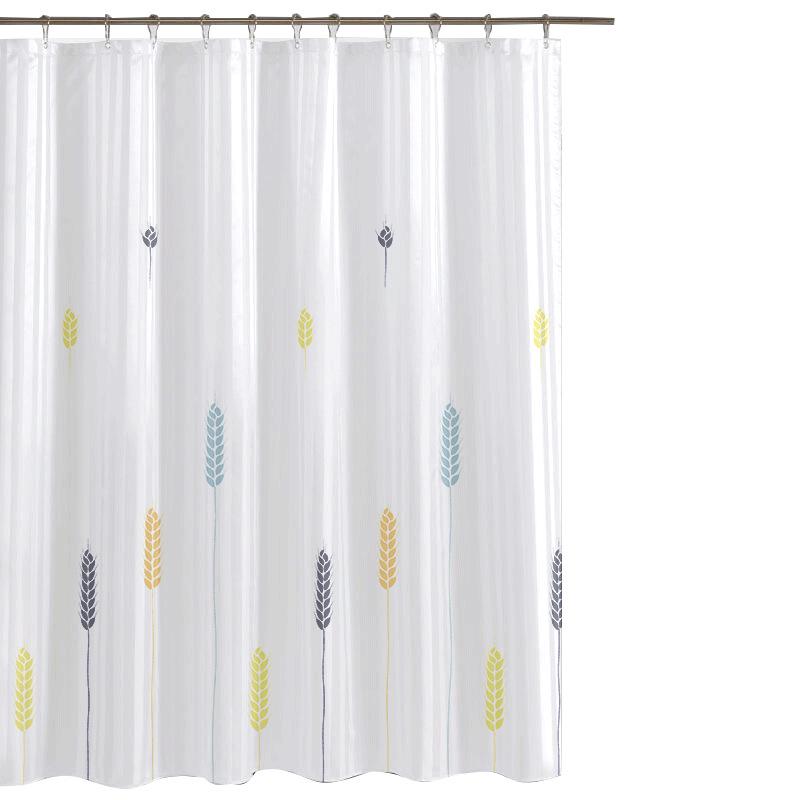 Rideau De Douche Blanc 180x180cm, Tissu Polyester Imperméable, Lavable En Machine, Rideau De Salle De Bain Avec Crochets