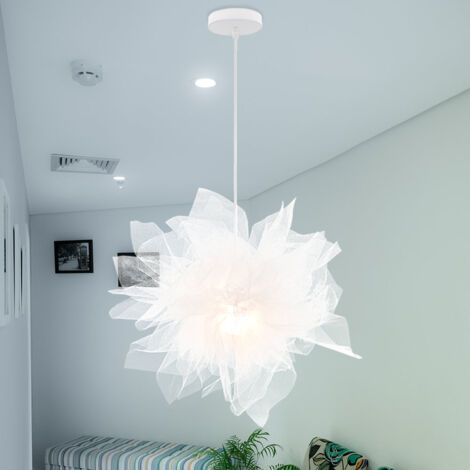 Stoex 50 Cm E27 Moderne Pendelleuchte, Weiß – Designer-deckenleuchte Mit Dekorativem Schirm Für Kinderzimmer, Wohnzimmer Und Esszimmer – 100 Cm Kabel