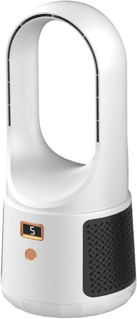 Geräuschloser, Klingenloser Tischventilator, Tragbarer Luftkühler Mit 6 Geschwindigkeitsstufen, Usb-aufladbar, Weiß