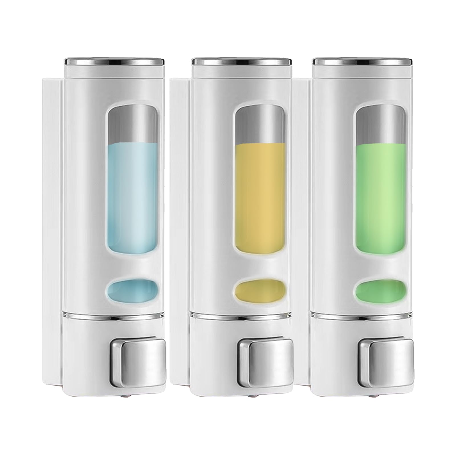 Dreifacher Wandspender Für Flüssigseife, Shampoo, Duschgel Und Spülung, 3 X 400 Ml Flaschen, Ideal Für Küche Und Bad (weiß)