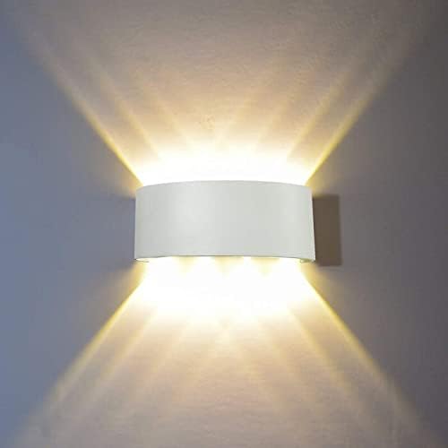 8w Weiße Led-wandleuchte, Moderne Wandleuchte Aus Wasserdichtem Aluminium (ip65), Verstellbarer Auf-/abwärtsstrahler Für Wohnzimmer, Schlafzimmer, Flur, Treppenhaus Und Durchgang.