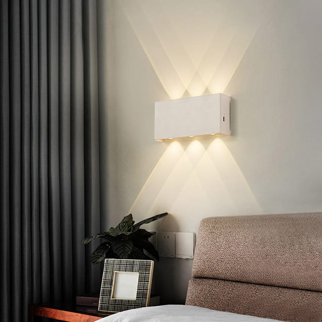 Kabellose Magnetische Led-wandleuchte, Usb-wiederaufladbare Batteriebetriebene Wandleuchte, Einstellbare Auf-/abwärtsbeleuchtung Mit Einstellbarer Intensität, Weiß.