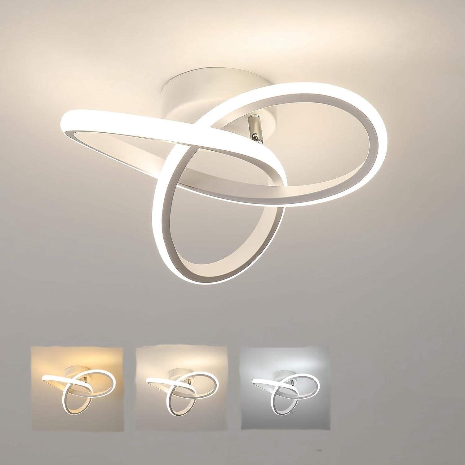 20w 2200lm Designer-led-deckenleuchte, Weißes Licht Mit 3 Farben, Ideal Für Balkon, Wohnzimmer Und Flur, 26cm Durchmesser [energieklasse E]