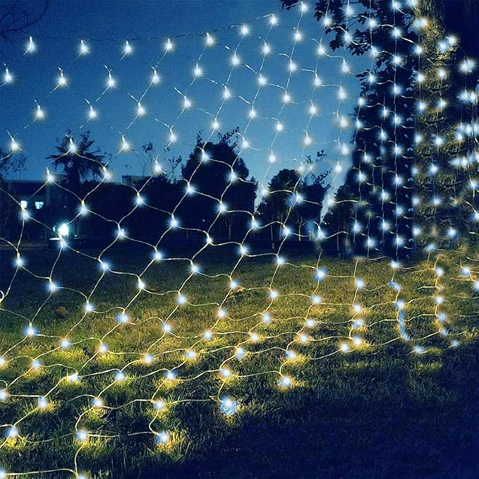 Lichterkette Mit 320 Leds, 3 M X 2 M, 8 Modi, Wasserdicht Und Dimmbar, Für Schlafzimmer, Weihnachten, Hochzeiten, Partys, Garten Und Zuhause, Weiß