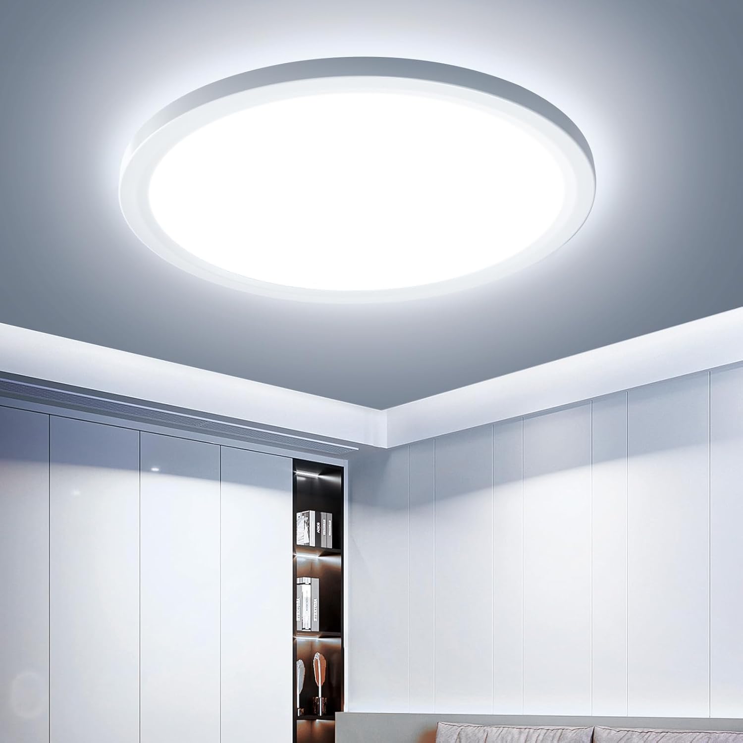 Led-deckenleuchte Fürs Badezimmer, Moderner Strahler, 6500 K Weiß, Ip44 Wasserdicht, 26 Cm Durchmesser, Wandleuchte Für Feuchträume