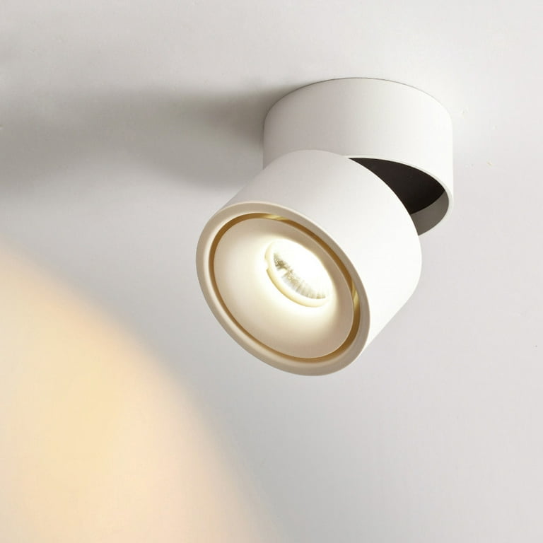 Einbau-led-spot, 5 W, 360° Verstellbar, 10x10 Cm Cob-panel, Weißes Aluminium, 3000 K, Stehleuchte Mit Elektronischer Abschaltung.