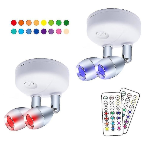 Kabelloser Led-strahler Mit Fernbedienung, Einstellbarem Abstrahlwinkel, Weiß