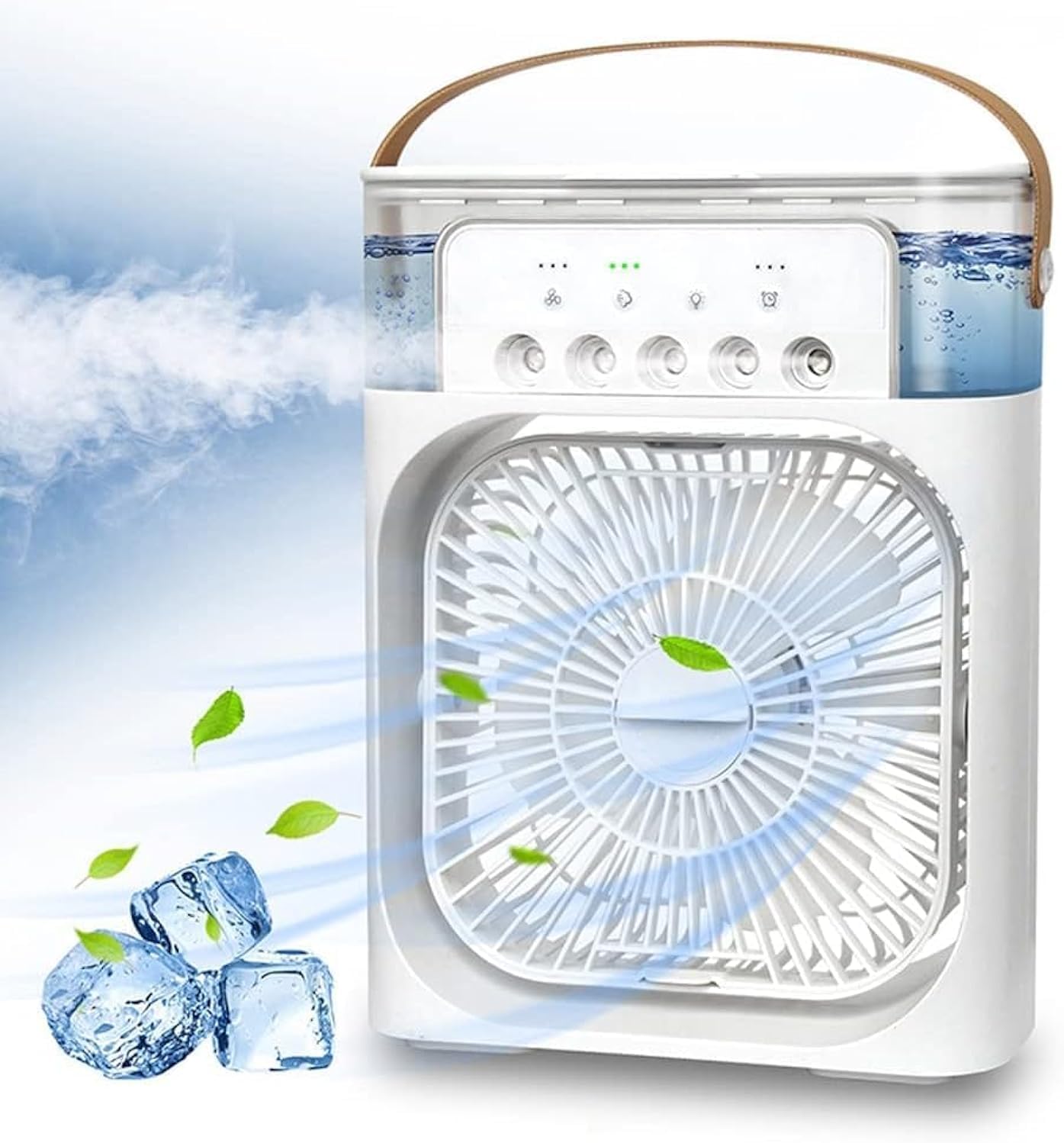 Tragbare Klimaanlage, Kleiner 4-in-1-mehrzweck-nebelventilator Mit Sprüh- Und Verdunstungskühlung, 3 Luftstromstufen (weiß)