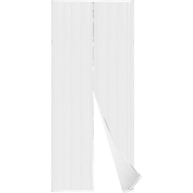 Magnetischer Moskitonetz-vorhang Für Türen, Ultrafeines Netzgewebe, Starke Magnete, Komplettes Befestigungsset Inklusive Klebestreifen Und Klettverschluss – 90 X 210 Cm, Weiß