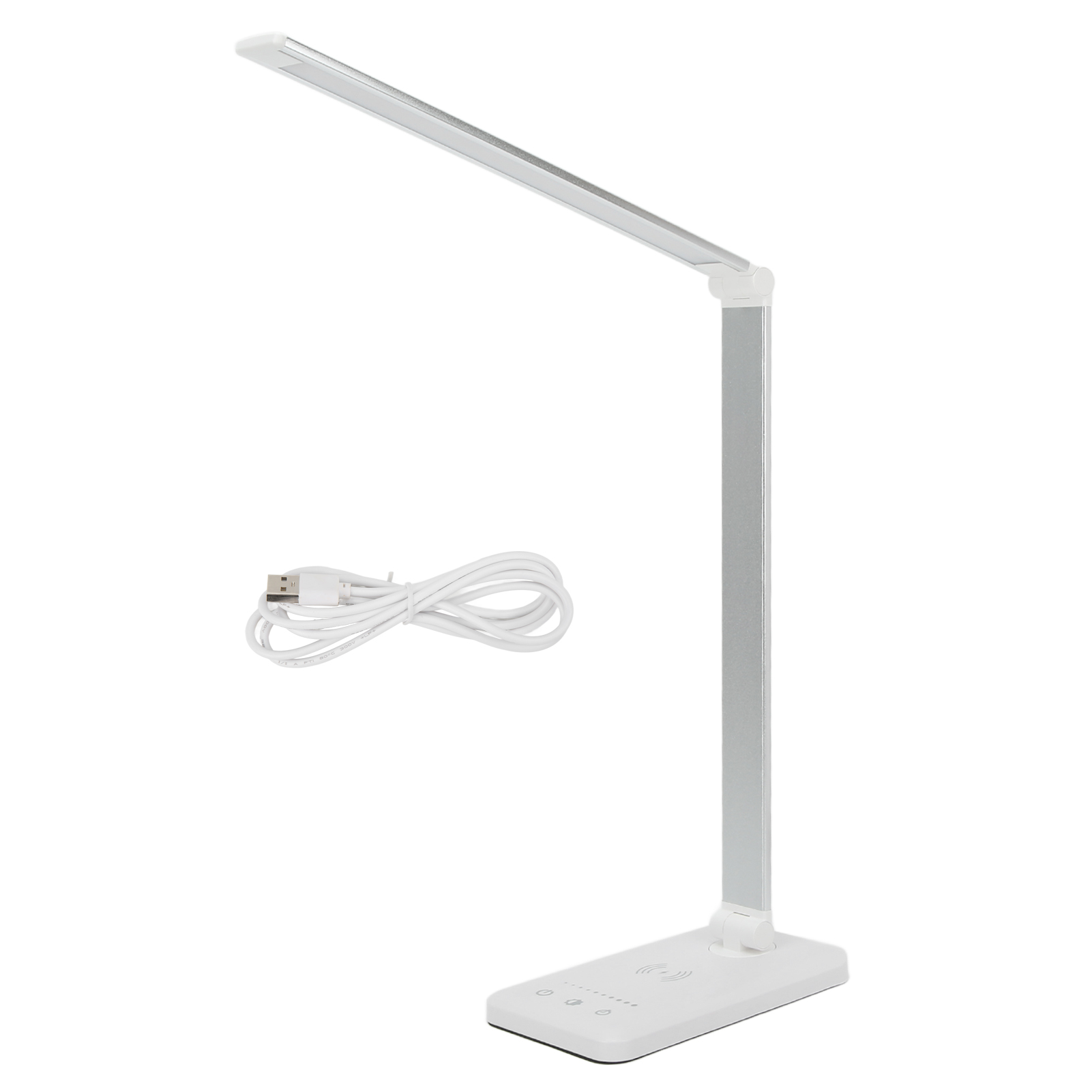 Lampe De Bureau Led À 5 Niveaux, Contrôle Tactile, Usb, Protection Des Yeux, Blanche, Charge Sans Fil, Lampe De Table Pour Étudiants, Maisons, Burea
