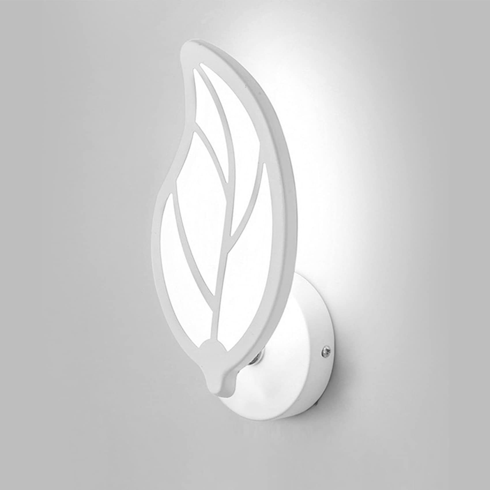 Applique Murale Led 12w Blanc - Plafonnier Feuille Style Art Déco - Éclairage Salle De Bain & Chambre Enfant - Lumière Blanche Chaude