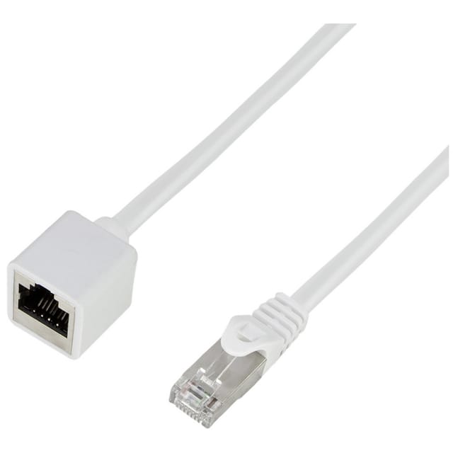 LOGILINK CQX031S - Patchkabelverlängerung, Cat.6A, S/FTP, weiß, 1 m