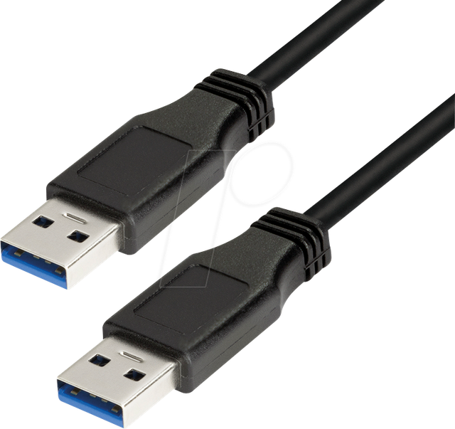 LOGILINK CU0039 - USB 5 Gb/s Kabel, A Stecker auf A Stecker, schwarz. 2 m