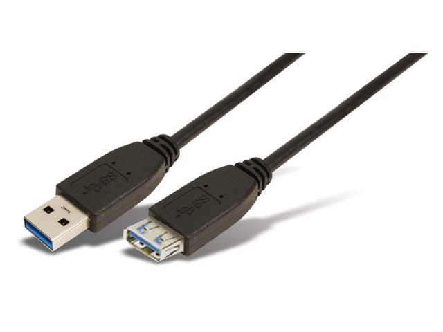 LOGILINK CU0042 - USB 5 Gb/s Kabel, A Stecker auf A Buchse, schwarz. 2 m