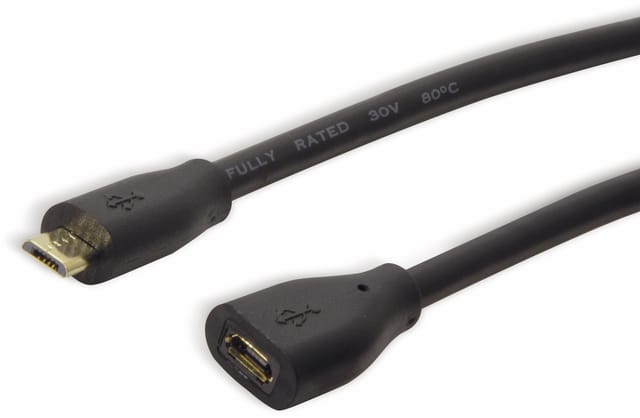 LOGILINK CU0120 - USB 2.0 Kabel, Micro B Stecker auf Buchse, 0,5 m