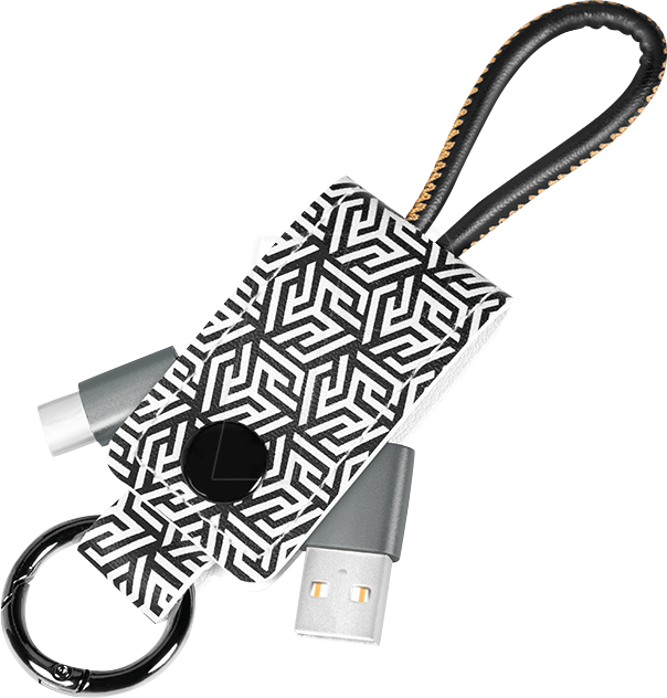 LOGILINK CU0164 - Sync- & Ladekabel, USB-A -> C, Schlüsselanhänger