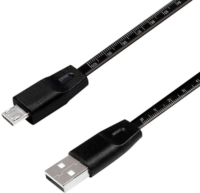 LOGILINK CU0158 - Sync- & Ladekabel, USB-A -> micro-B, 1,0 m, lineal, schwarz