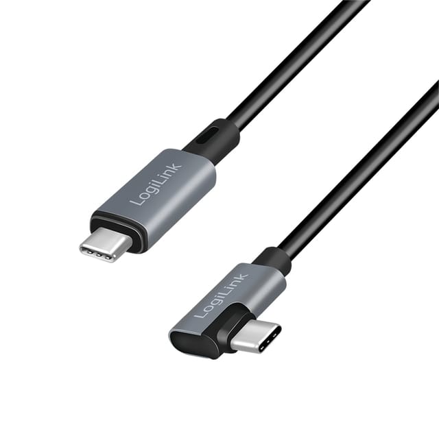 LOGILINK CU0182 - Sync- & Ladekabel, USB-C -> C, 90°, 100 W, 1 m