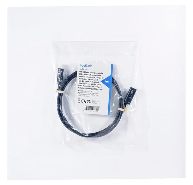 LOGILINK CU0210 - Sync- & Ladekabel, USB-C Verlängerung, 100 W, 1 m
