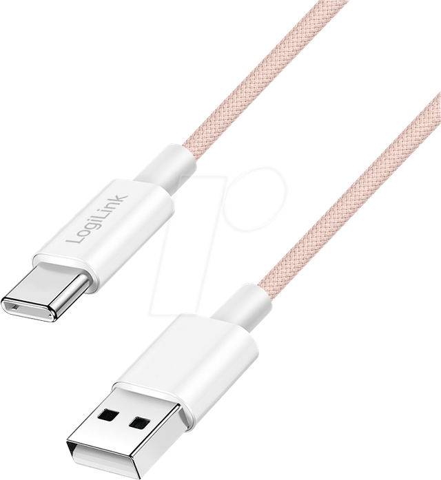 LOGILINK CU0323 - Sync- & Ladekabel, USB-C -> A, 60 W, pink, 0,5 m