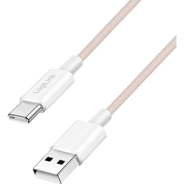 LOGILINK CU0325 - Sync- & Ladekabel, USB-C -> A, 60 W, pink, 1,5 m