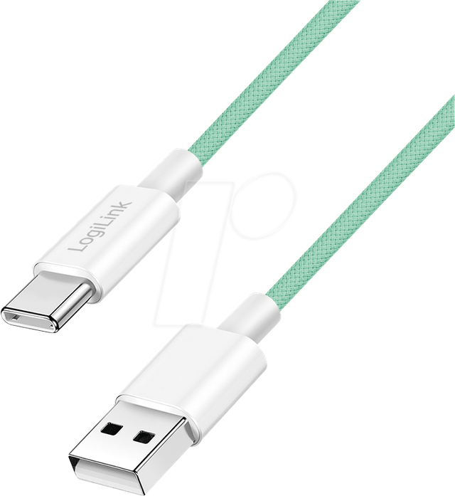 LOGILINK CU0327 - Sync- & Ladekabel, USB-C -> A, 60 W, grün, 1 m
