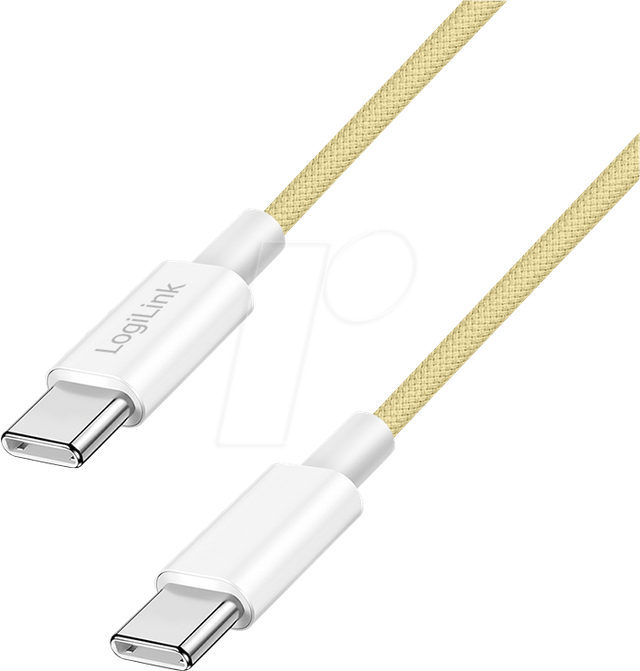 LOGILINK CU0352 - Sync- & Ladekabel, USB-C -> C, 60 W, gelb, 0,5 m