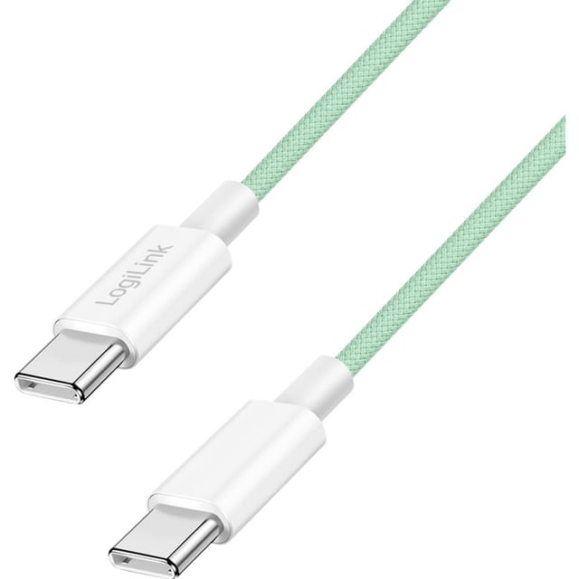 LOGILINK CU0347 - Sync- & Ladekabel, USB-C -> C, 60 W, grün, 1 m