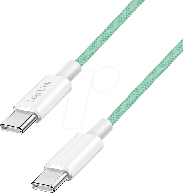 LOGILINK CU0348 - Sync- & Ladekabel, USB-C -> C, 60 W, grün, 1,5 m