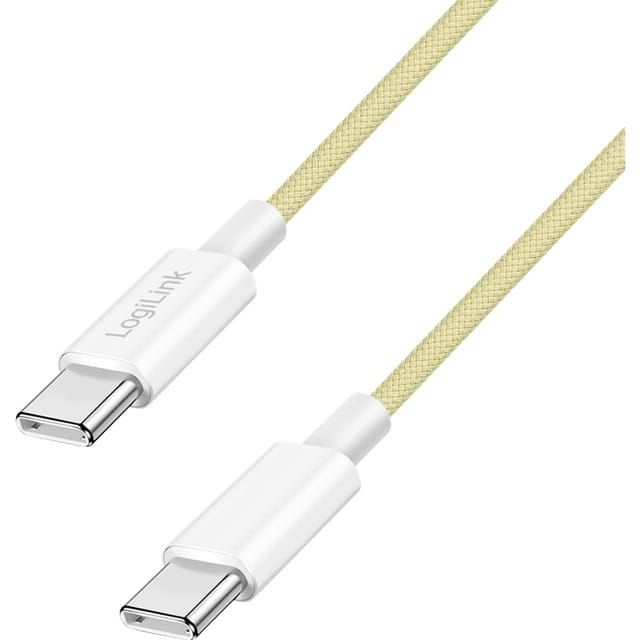 LOGILINK CU0353 - Sync- & Ladekabel, USB-C -> C, 60 W, gelb, 1 m