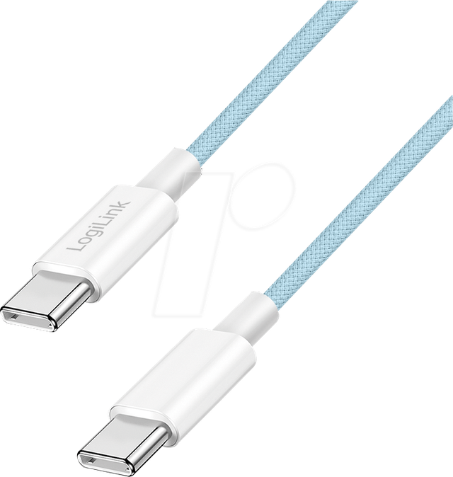 LOGILINK CU0350 - Sync- & Ladekabel, USB-C -> C, 60 W, blau, 1 m