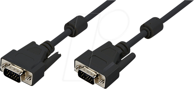 LOGILINK CV0018 - VGA Monitor Kabel 15-pol VGA Stecker, 2x Ferrrit, schwarz, 20,0