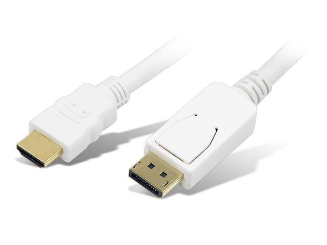 LOGILINK CV0055 - DisplayPort-Kabel, DP/M zu HDMI-A/M, 1080p, weiß, 2 m