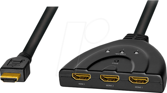 LOGILINK HD0040 - HDMI-Switch, 3-port, bidirekt (1x3/3x1), 4K/30Hz