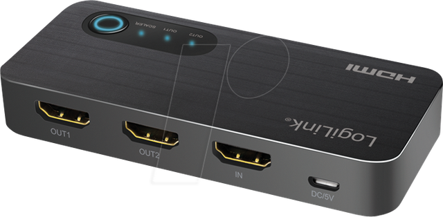 LOGILINK HD0059 - HDMI-Splitter, 1x2-Port, 4K/60 Hz, Downscaler