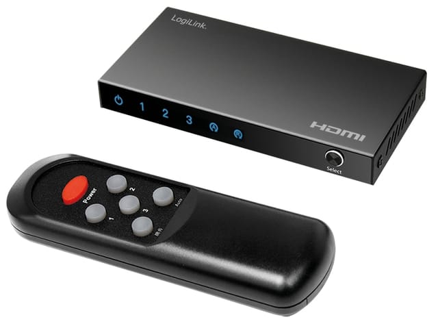 LOGILINK HD0062 - HDMI-Switch, 3x1-Port, 4K/60 Hz, HDR