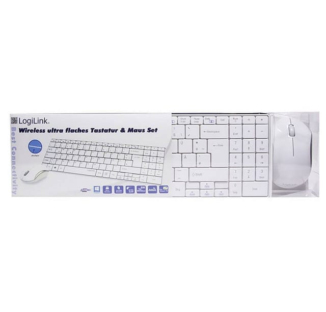 LOGILINK ID0109 - Tastatur-/Maus-Kombination, Funk, slim, weiß