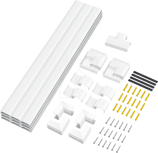 LOGILINK KAB0110 - Kabelkanal-Set, Wandinstallation, 67 Teile, weiß