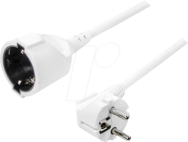 LOGILINK LPS101 - Netzkabelverlängerung, 3 m, weiß