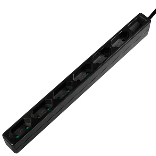 LOGILINK LPS231B - Steckdosenleiste, 6-fach EURO, schmal, 1,5 m, schwarz