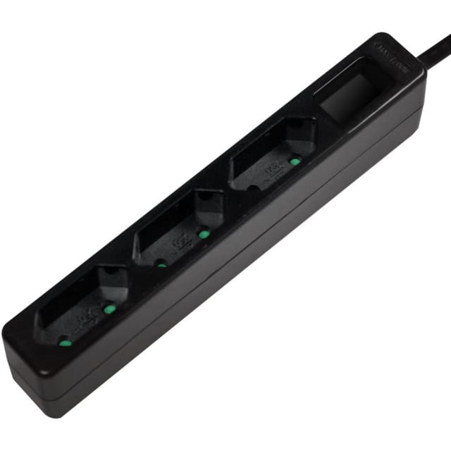LOGILINK LPS229B - Steckdosenleiste, 3-fach EURO, schmal, 1,5 m, schwarz