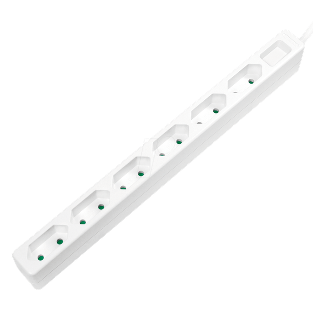 LOGILINK LPS231 - Steckdosenleiste, 6-fach EURO, schmal, 1,5 m, weiß
