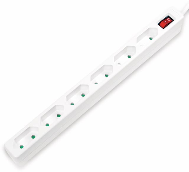 LOGILINK LPS232 - Steckdosenleiste, 6-fach EURO, schmal, 1,5 m, weiß
